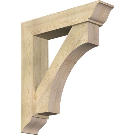 Ekena Millwork Westlake Traditional Rough Sawn Bracket w/ Offset Brace, Douglas Fir, 8"W x 36"D x 40"H BKT0806X36X40WTL01RDF